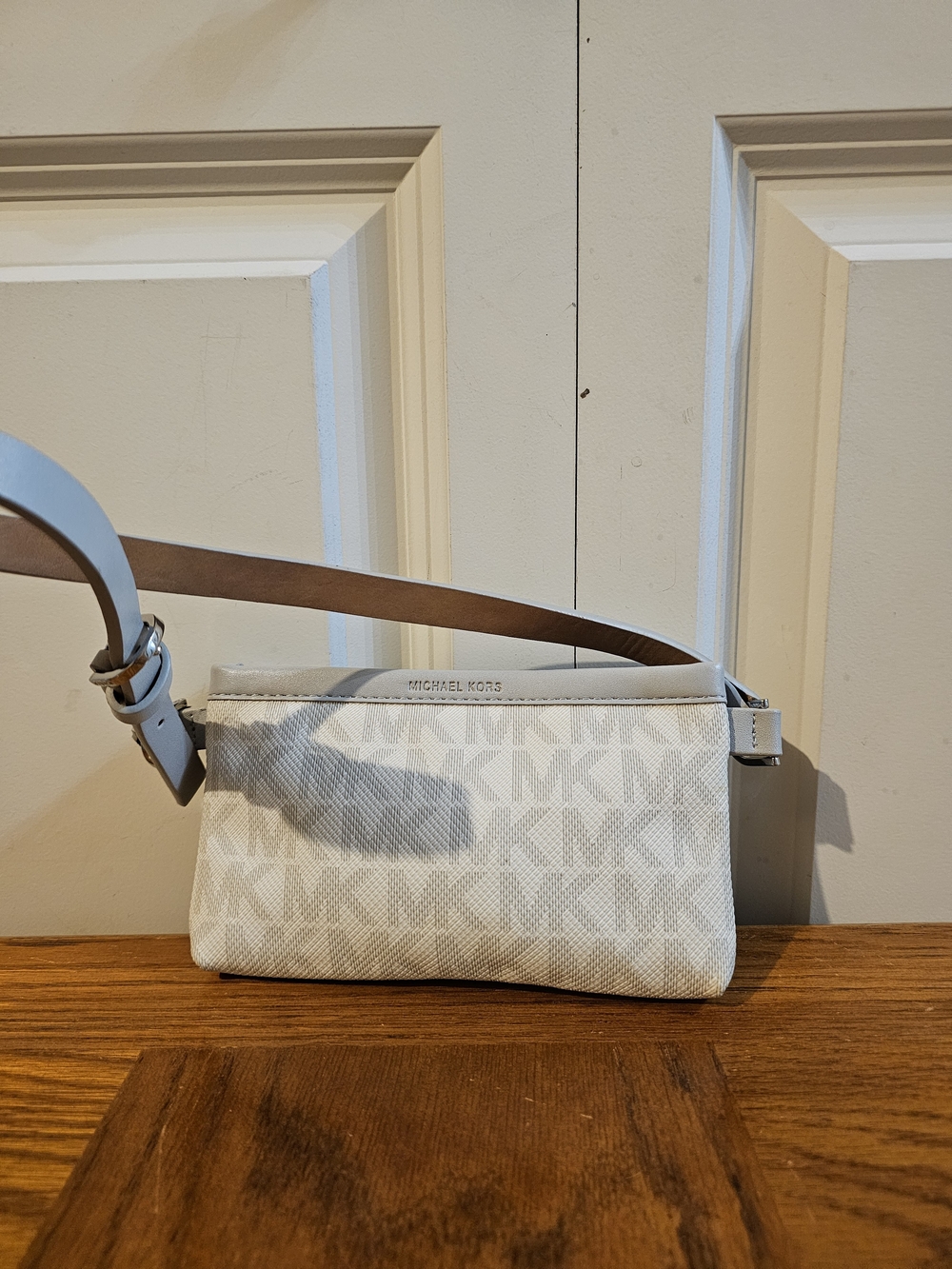 Michael Kors White Monogram Wristlet